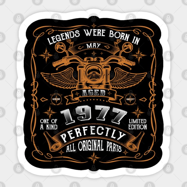 Legends Born In May 1977 44th Birthday Gift Sticker by Cartine